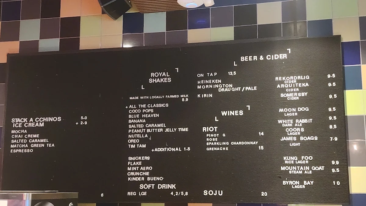 Menu, Royal Stacks Collins St.