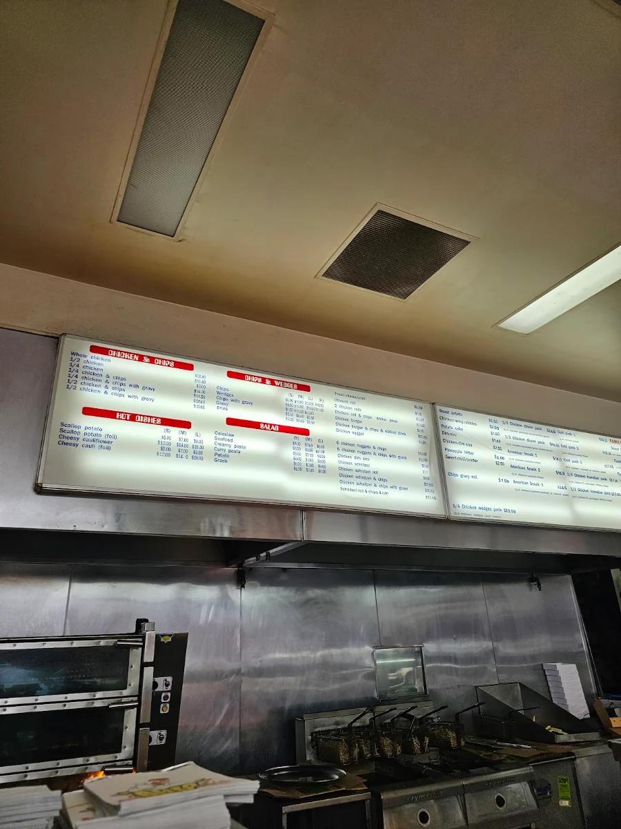 Menu, Werribee Lilydale Chicken & Chips
