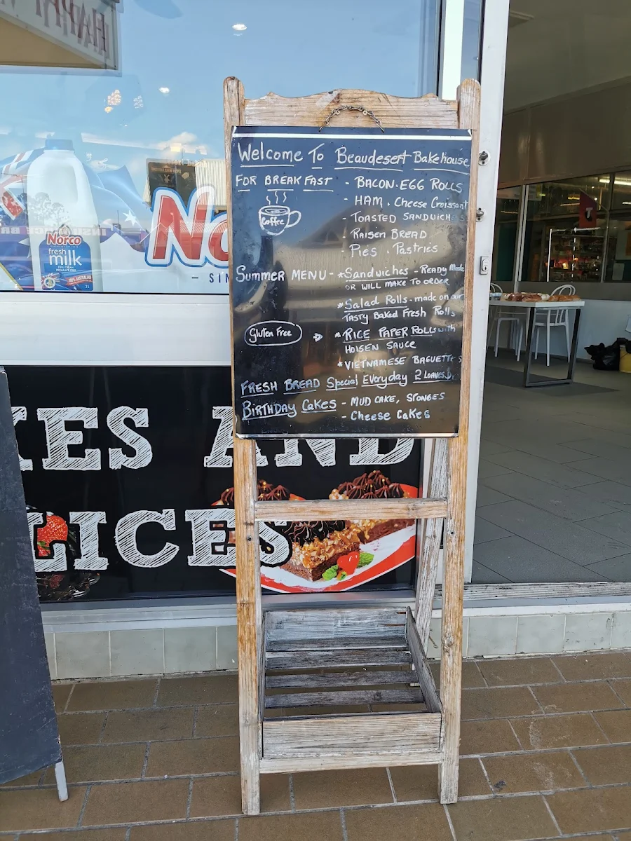 Menu, Beaudesert Bakehouse