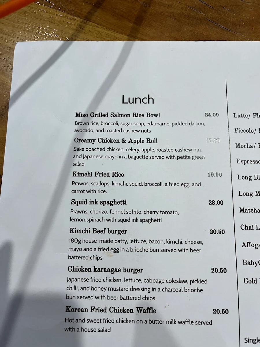 Menu, Focus Melbourne