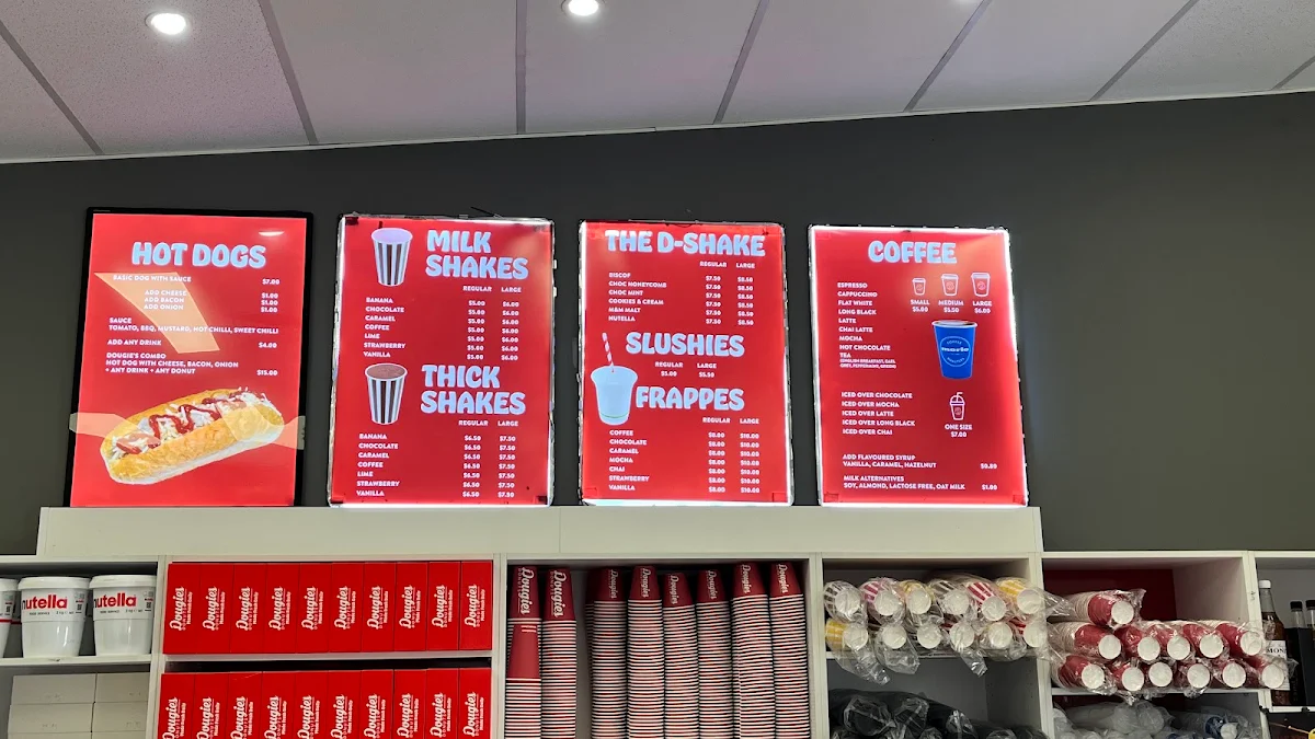 Menu, Dougie's Donuts Marsden