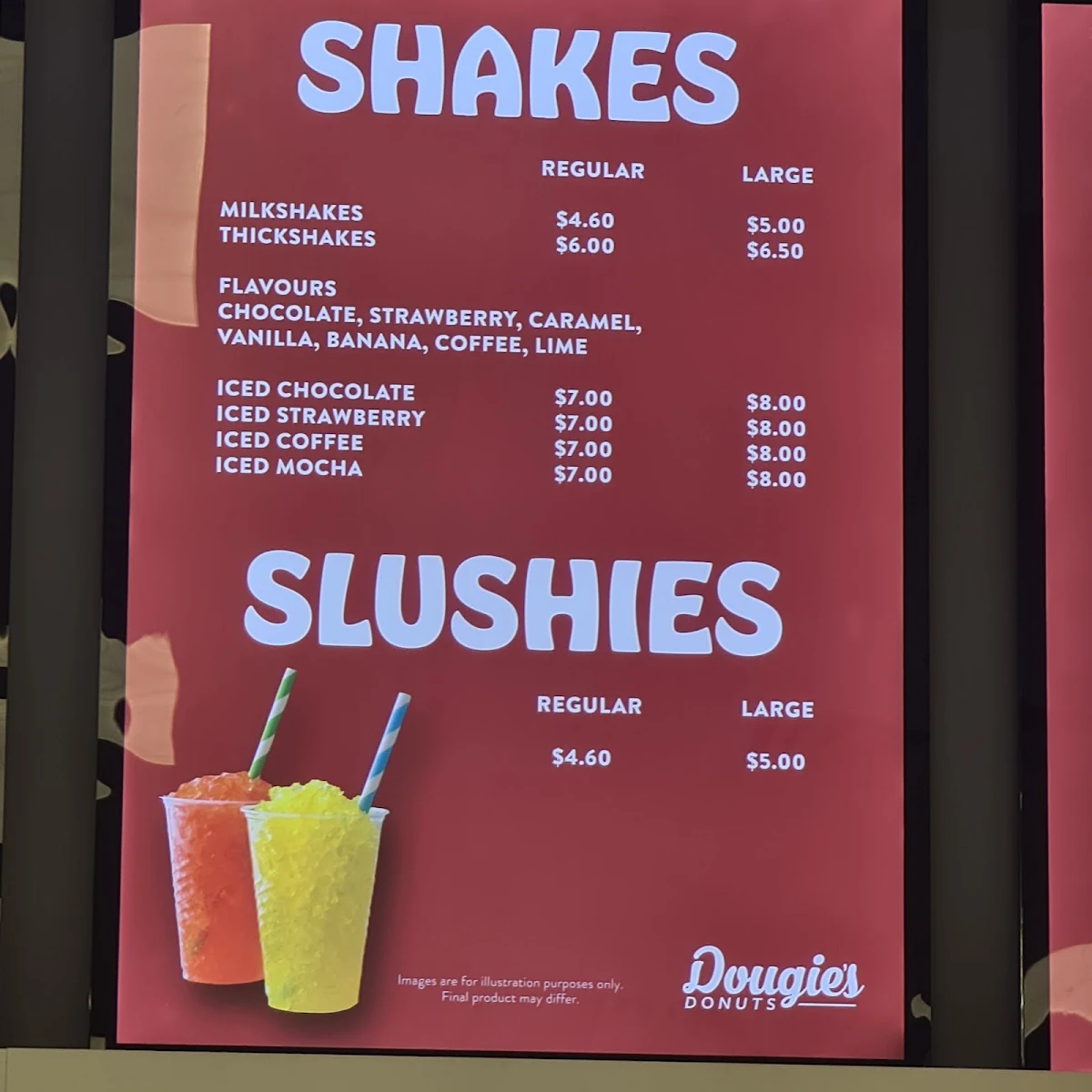 Menu, Dougie's Donuts Marsden