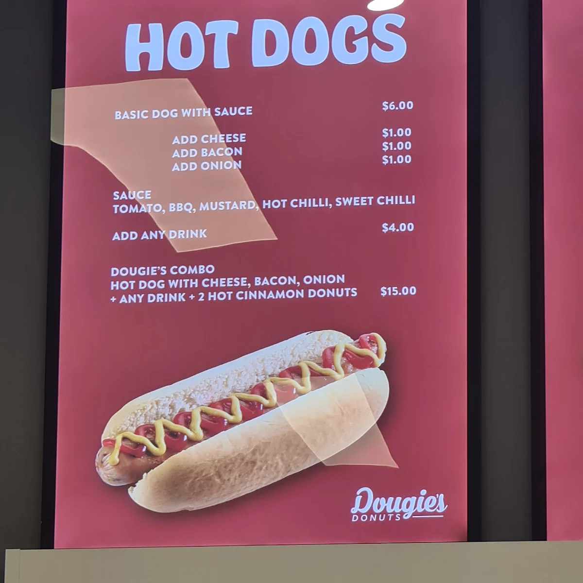Menu, Dougie's Donuts Marsden