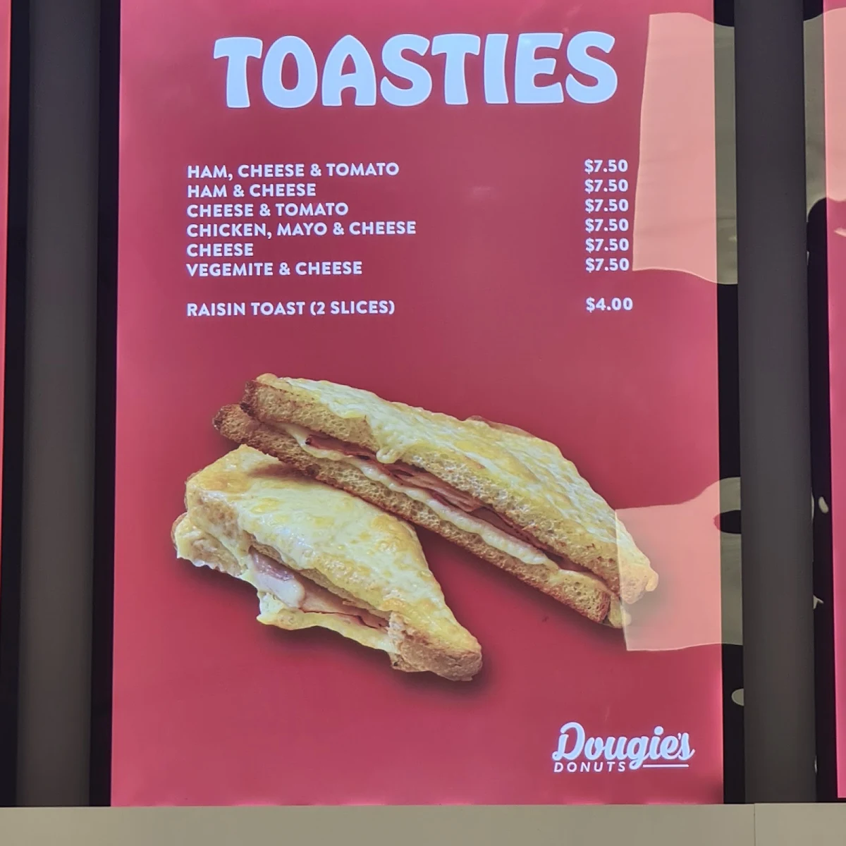 Menu, Dougie's Donuts Marsden