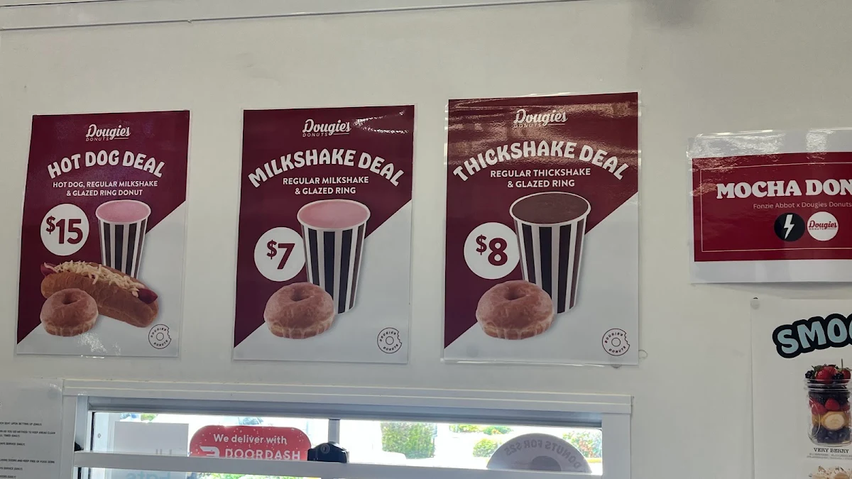 Menu, Dougie's Donuts Marsden