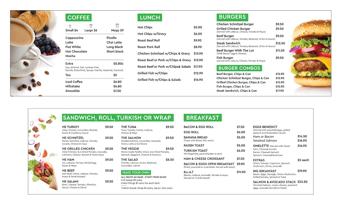Menu, Cafe - Rouse Hill Business Park