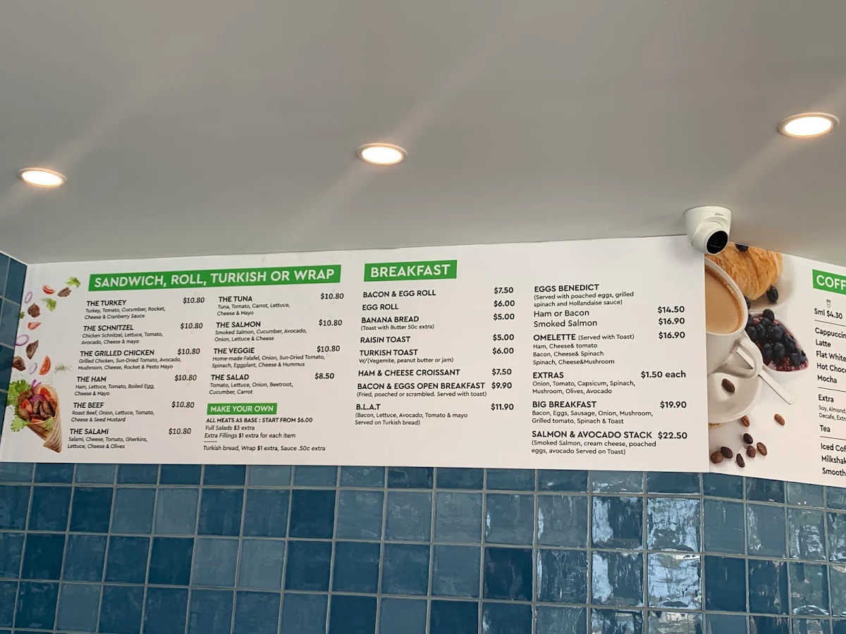 Menu, Cafe - Rouse Hill Business Park