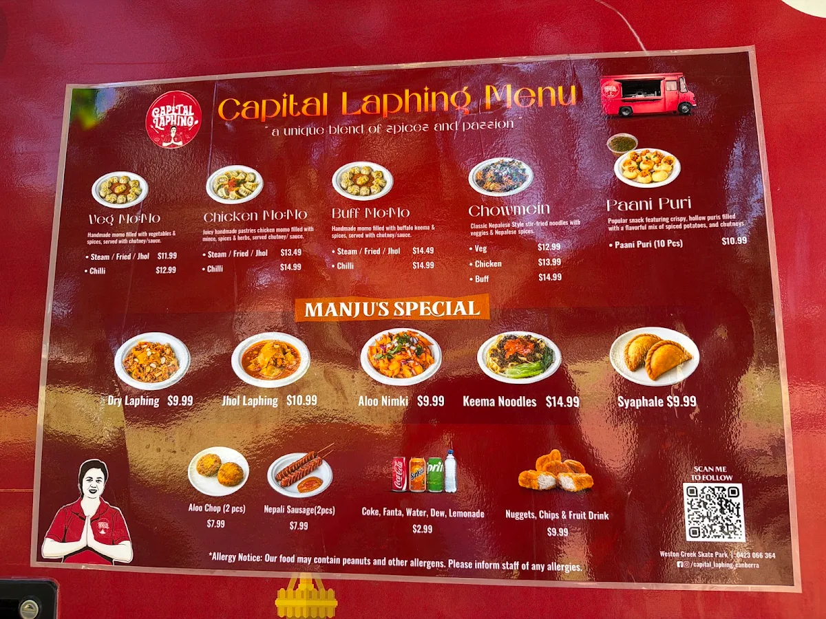 Menu, Capital Laphing Canberra