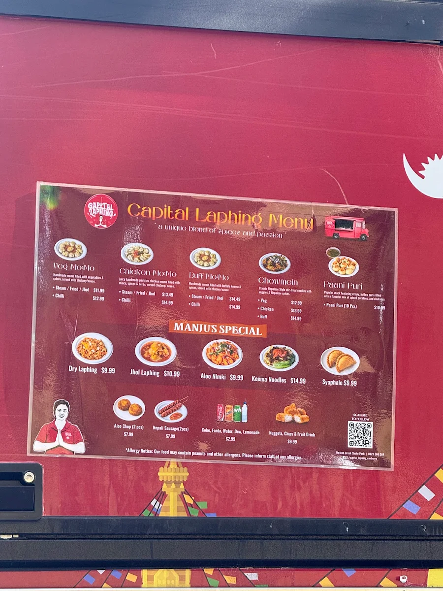 Menu, Capital Laphing Canberra