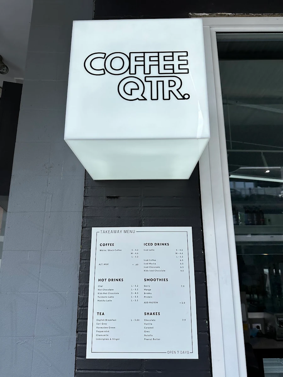 Menu, Coffee QTR.