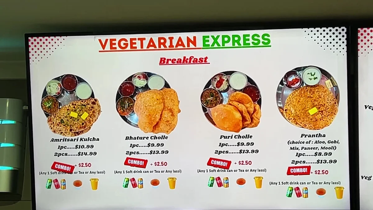 Menu, Tadka (Vegetarian) Express