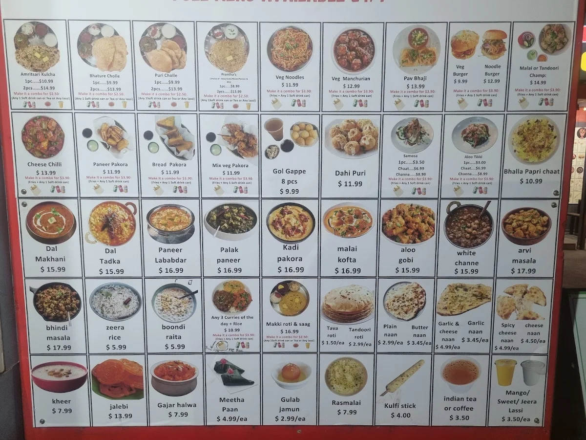 Menu, Tadka (Vegetarian) Express