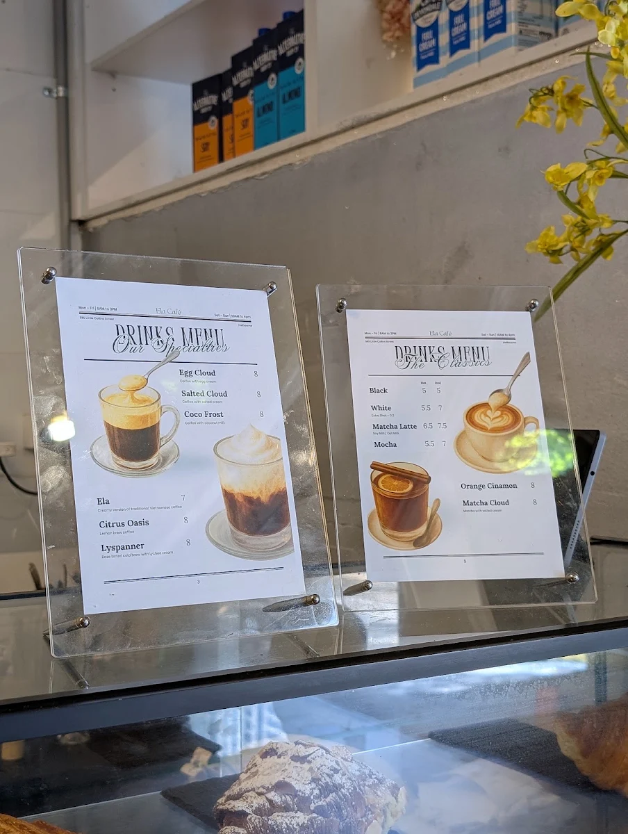 Menu, Ela Cafe