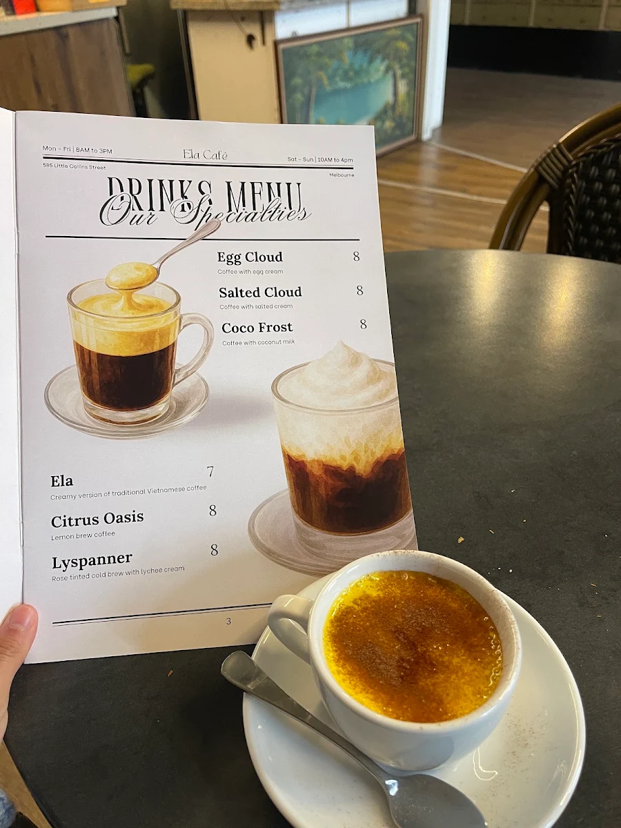 Menu, Ela Cafe