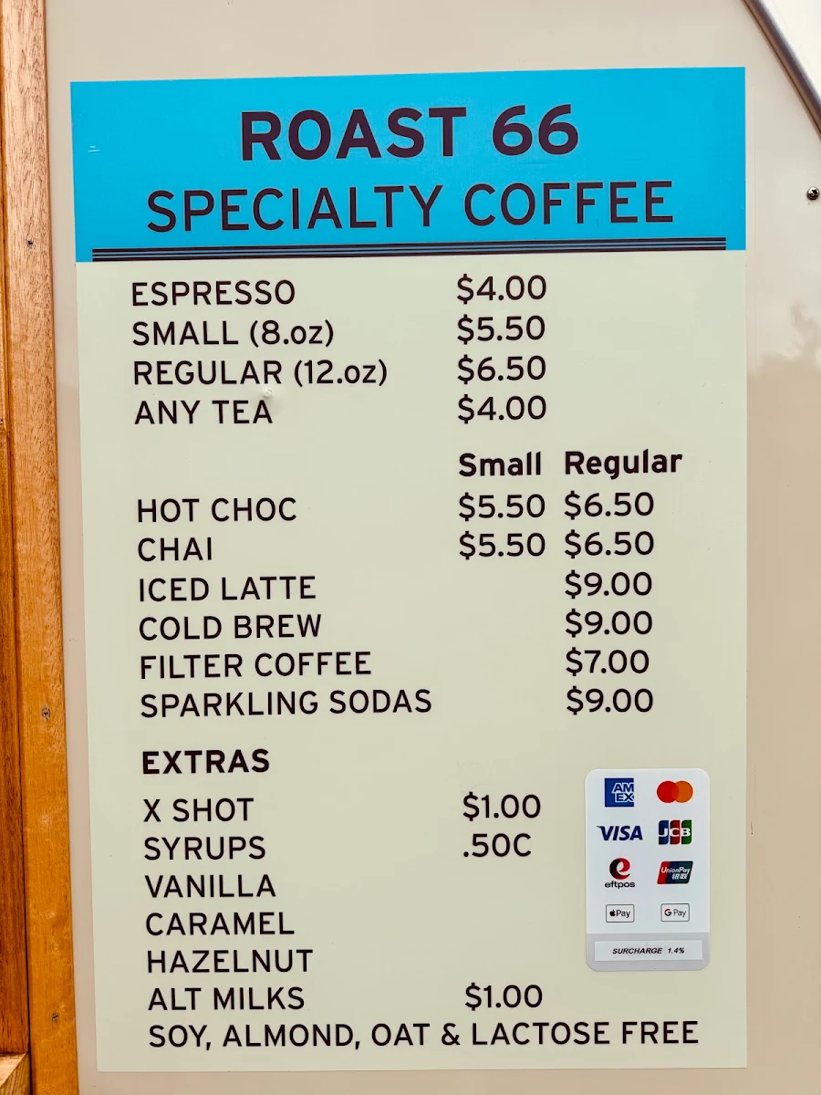 Menu, Roast 66