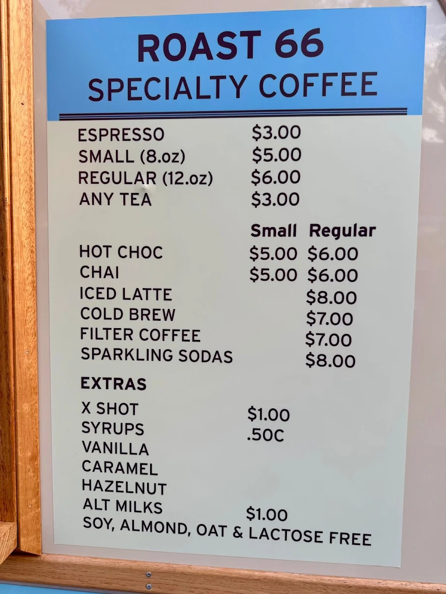Menu, Roast 66