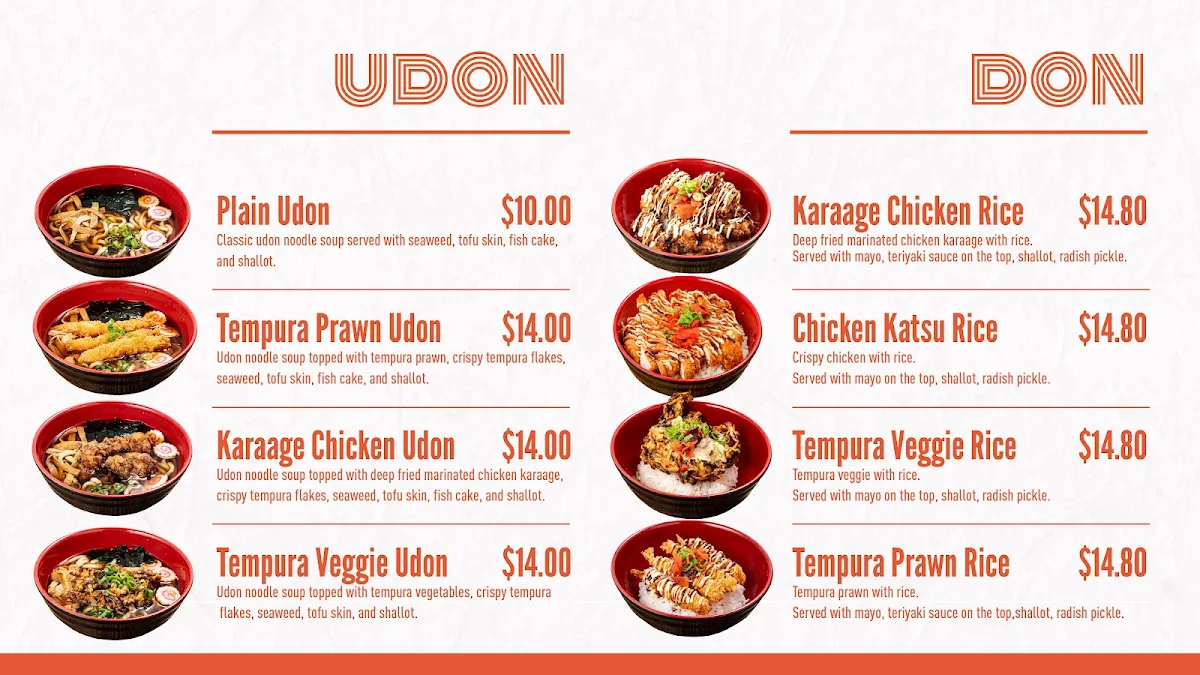 Menu, Sushi Bell Moore St