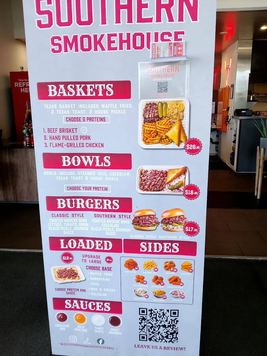 Menu, Southern Smokehouse