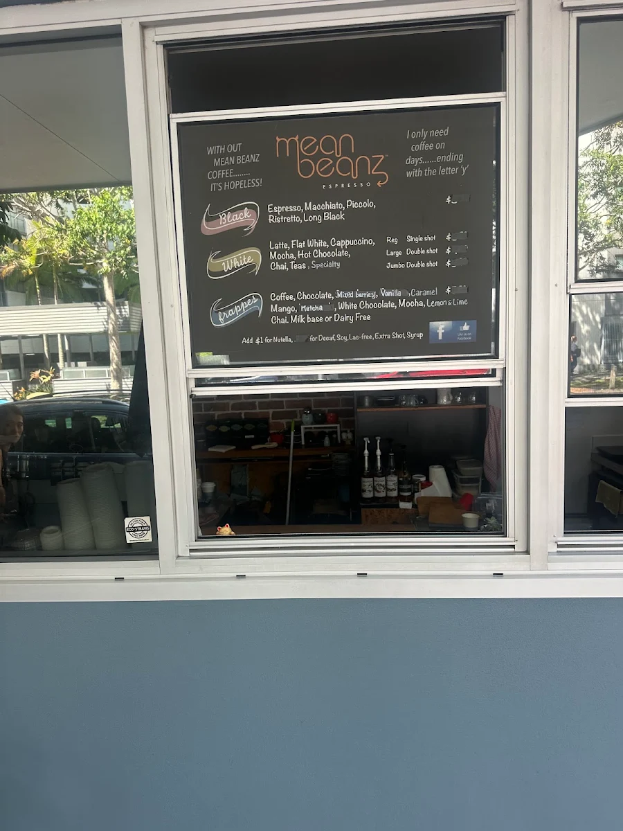 Menu, Mean Beanz Espresso