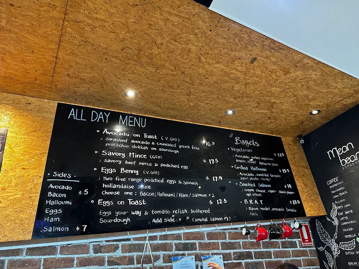 Menu, Mean Beanz Espresso