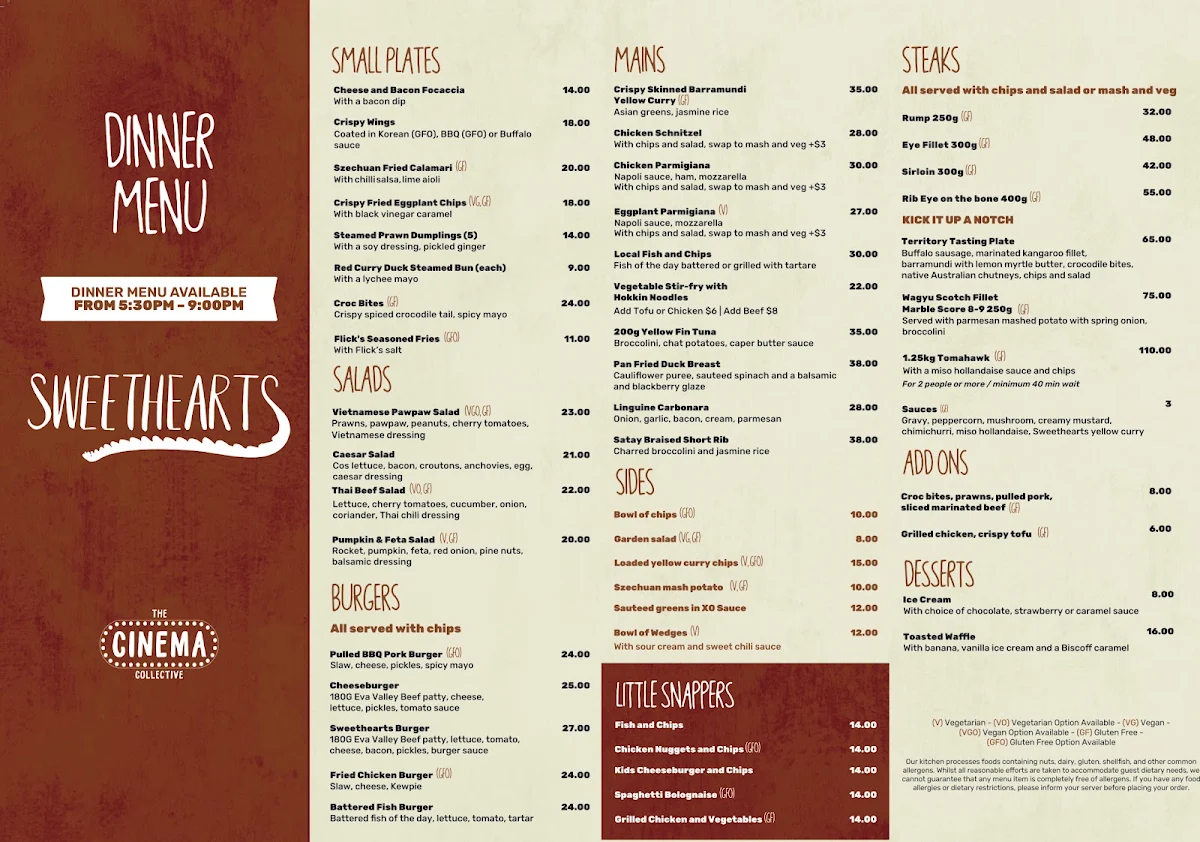 Menu, The Cinema Collective