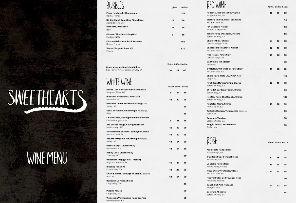 Menu, The Cinema Collective
