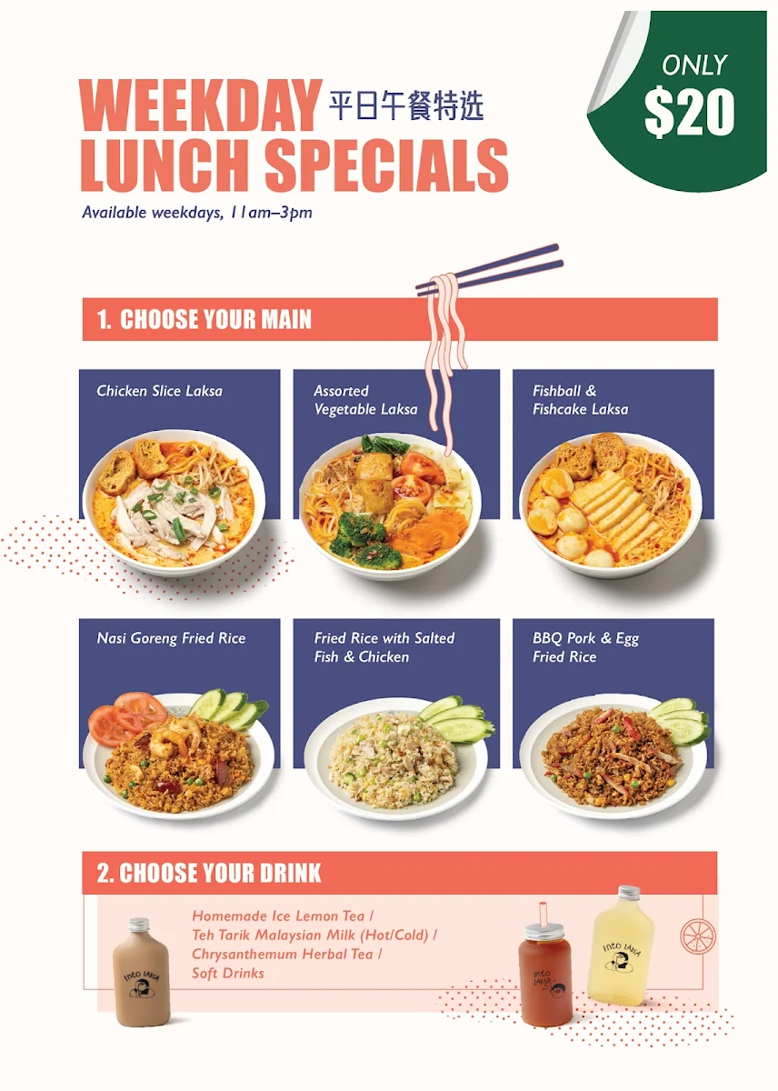 Menu, Into Laksa Norwest
