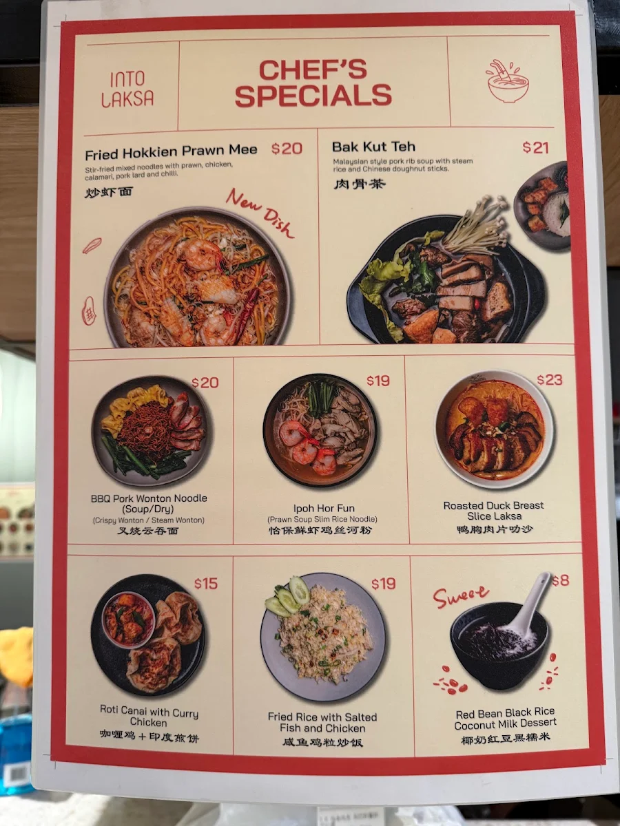 Menu, Into Laksa Norwest