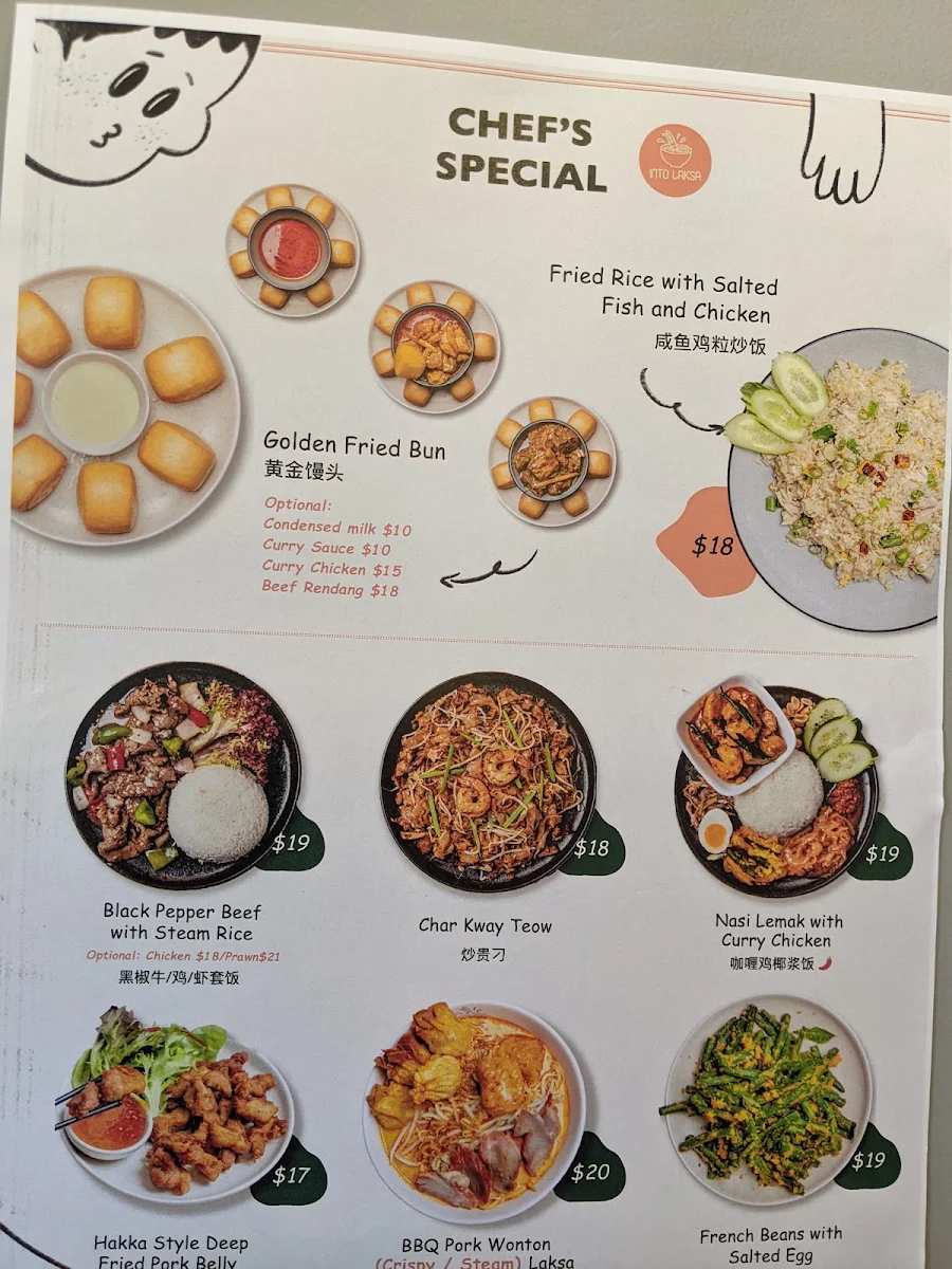 Menu, Into Laksa Norwest
