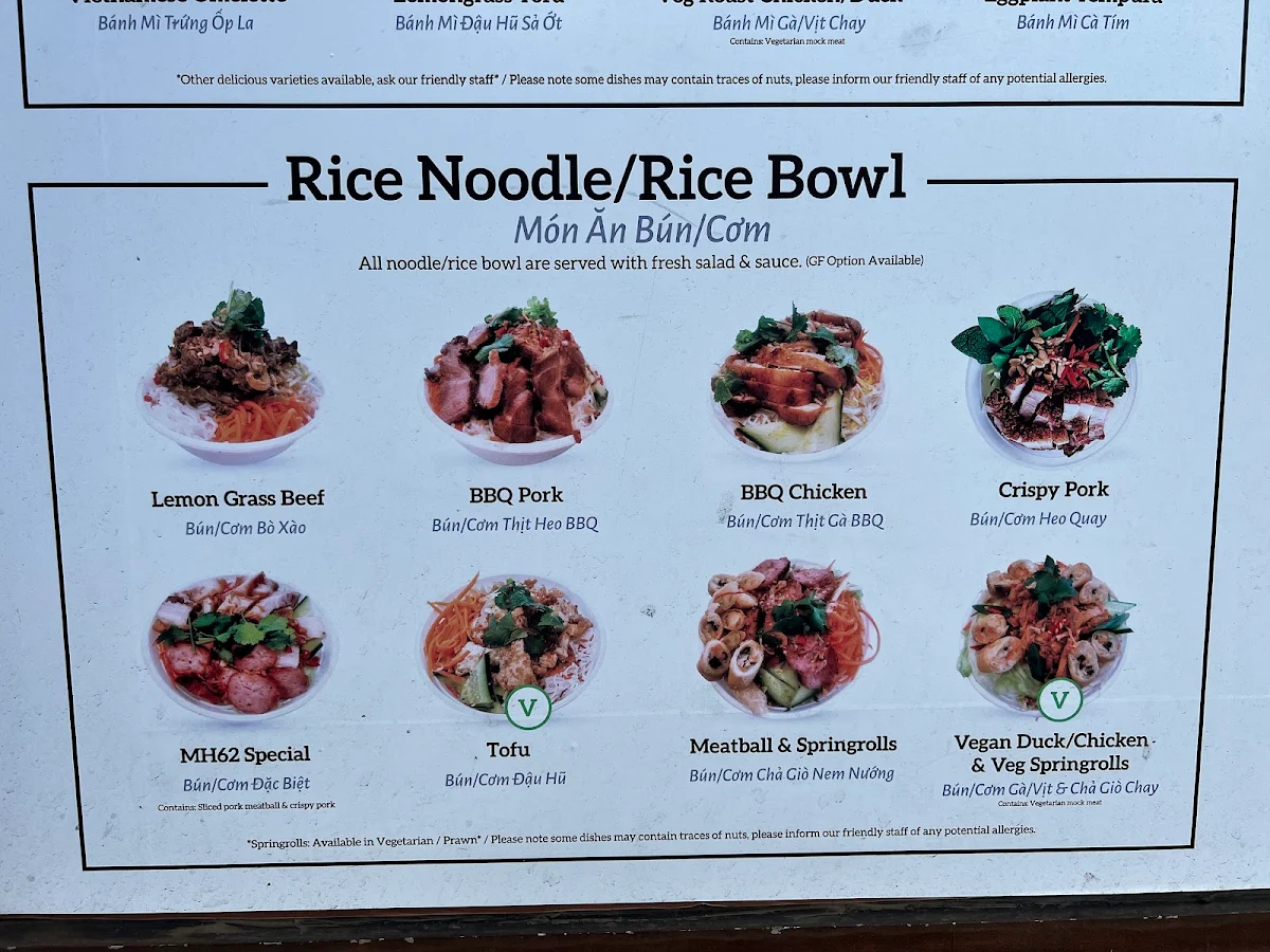 Menu, Pho Rolls 62