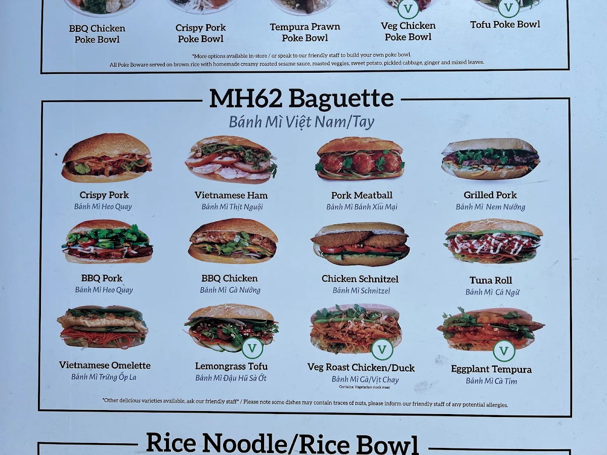 Menu, Pho Rolls 62