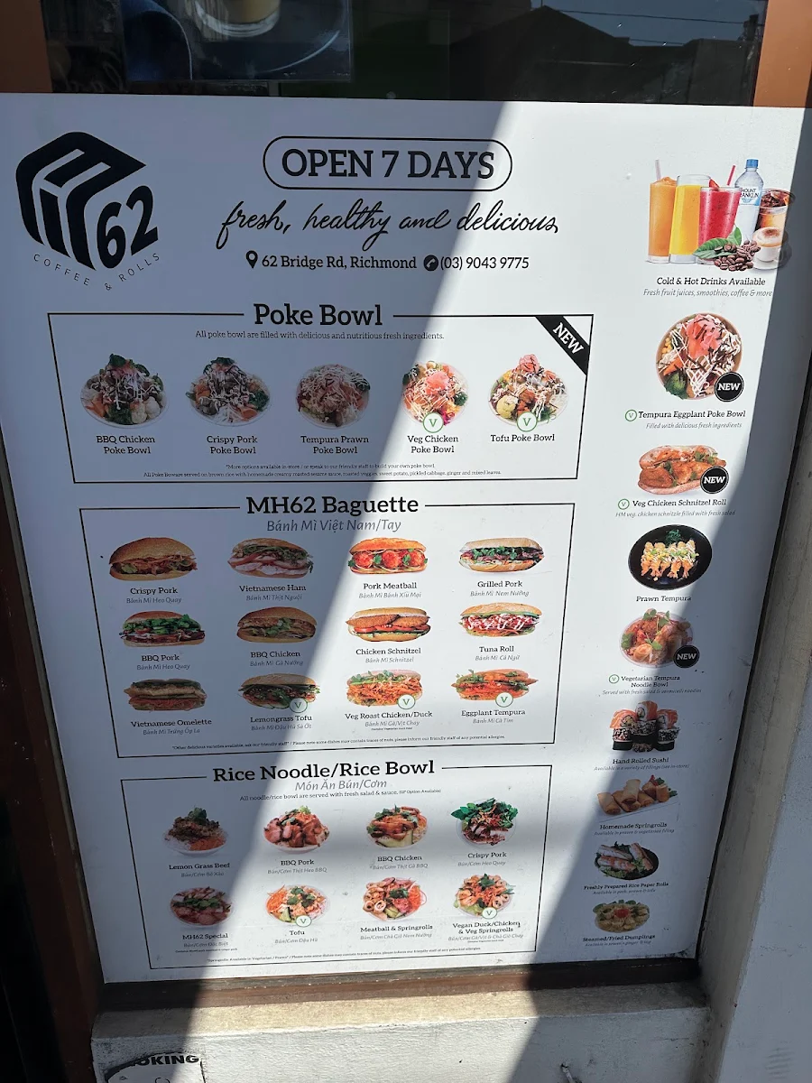 Menu, Pho Rolls 62
