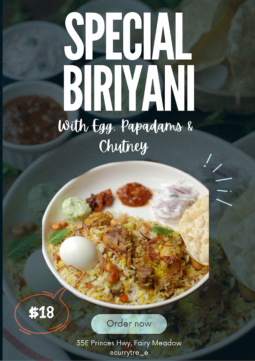 Menu, Curry Tree Indian Biriyani Takeaway and catering