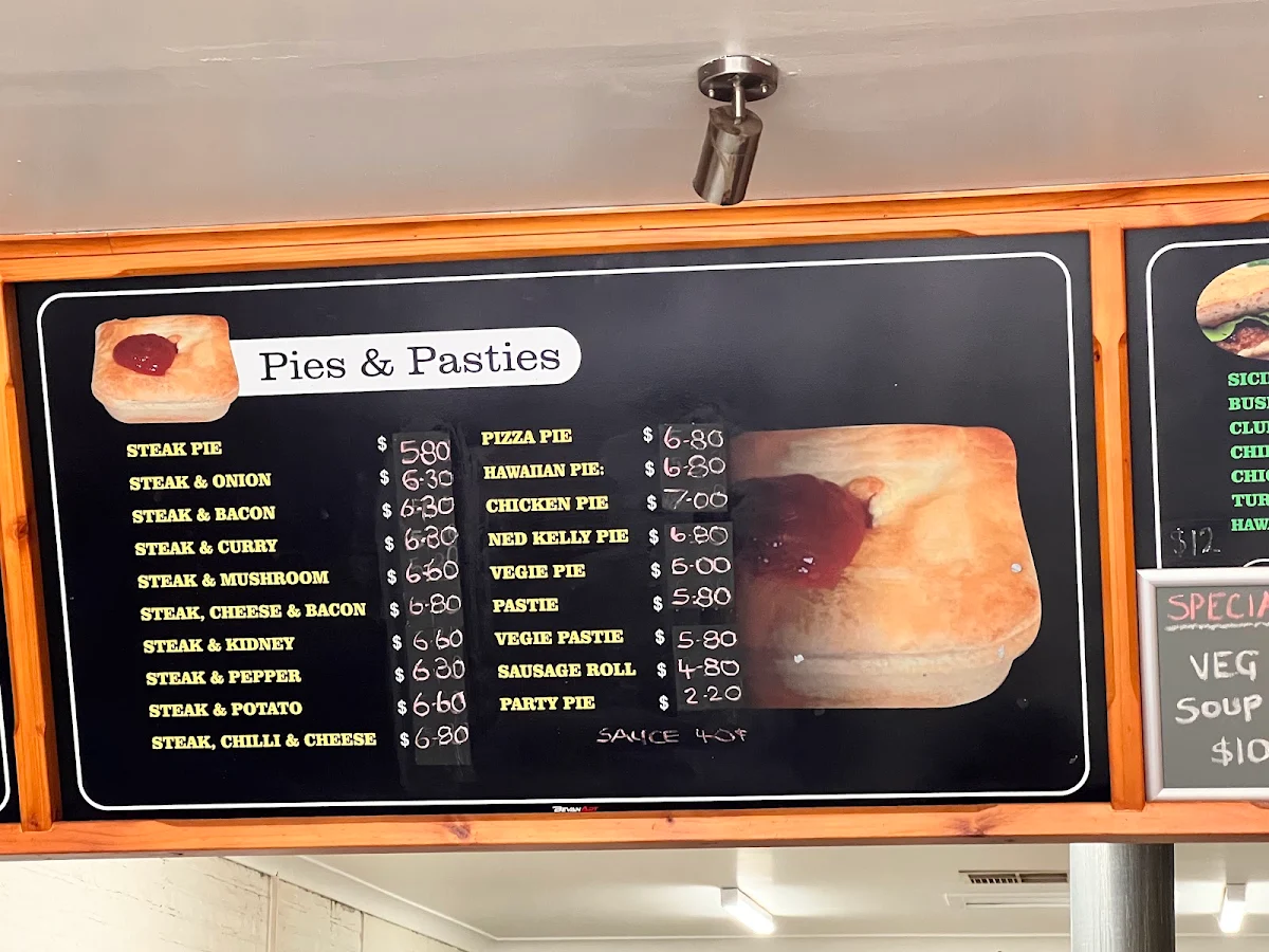 Menu, Wimmera Bakery