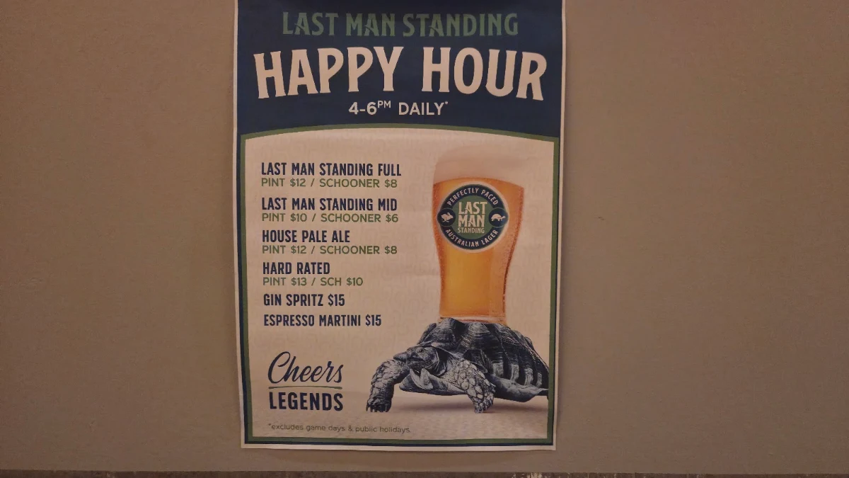 Menu, The Last Man Standing Brewery