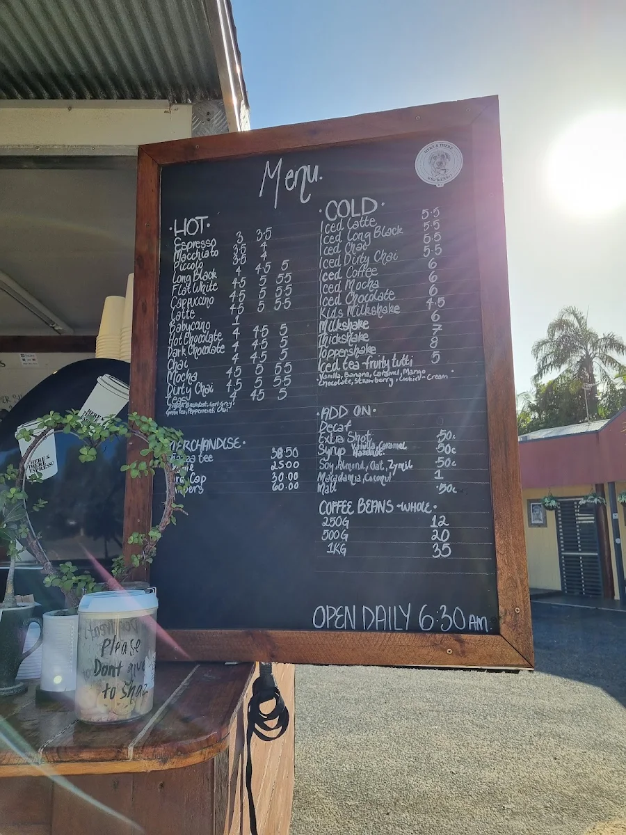 Menu, Here and There Espresso