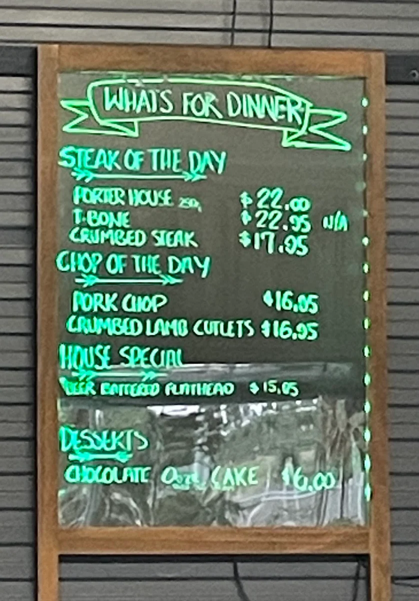 Menu, The GT - Gumlu Tavern