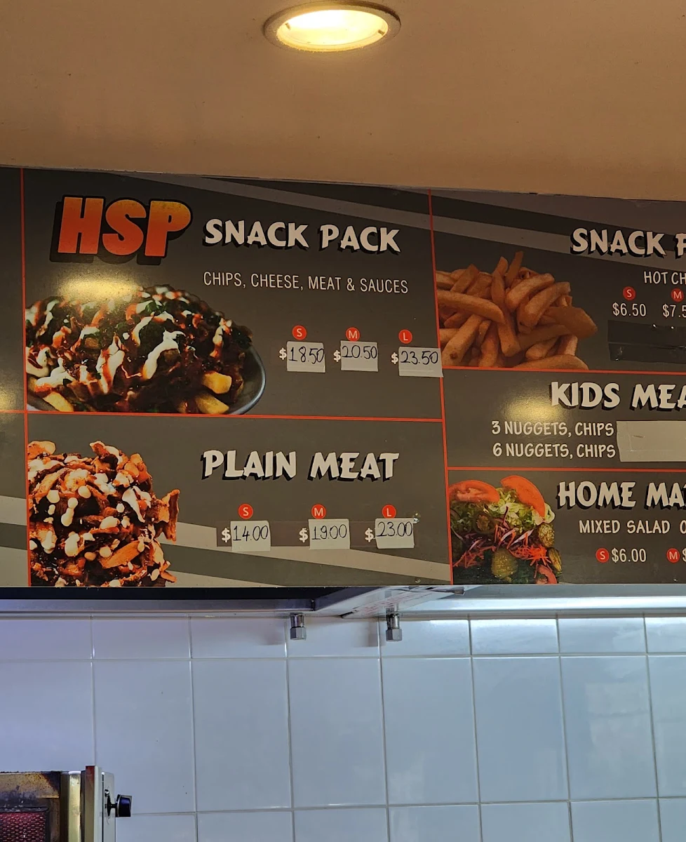 Menu, Mustafa's Kebabs