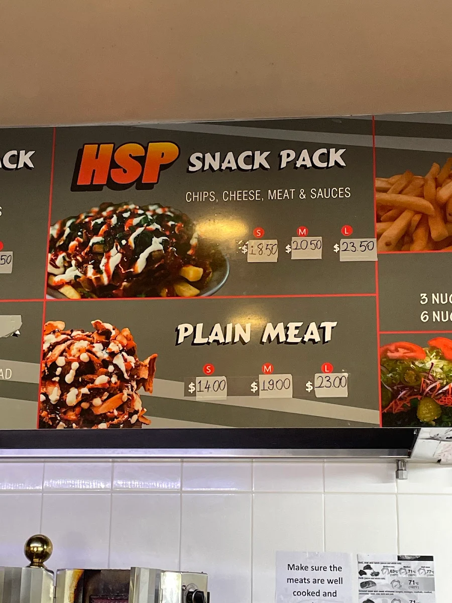 Menu, Mustafa's Kebabs
