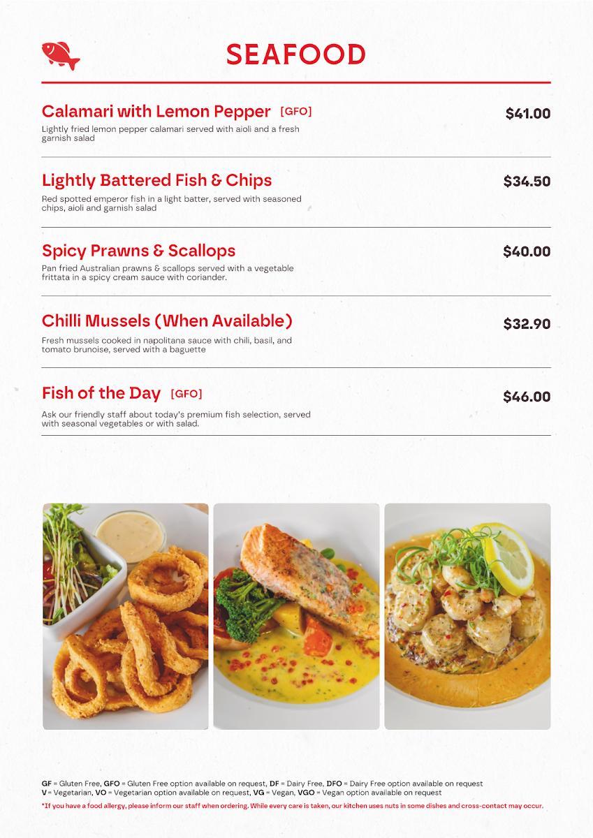 Menu, Venice Pizza Bar & Restaurant