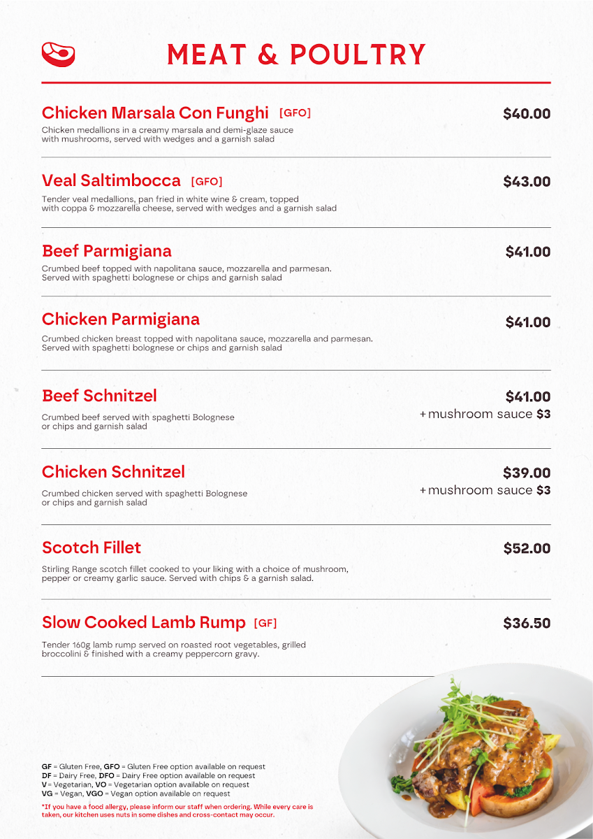 Menu, Venice Pizza Bar & Restaurant