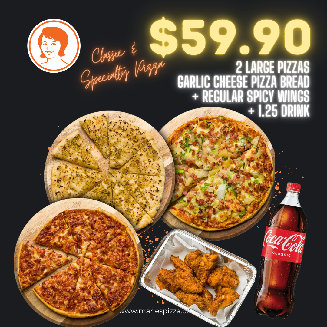 Menu, Maries Pizza Southport
