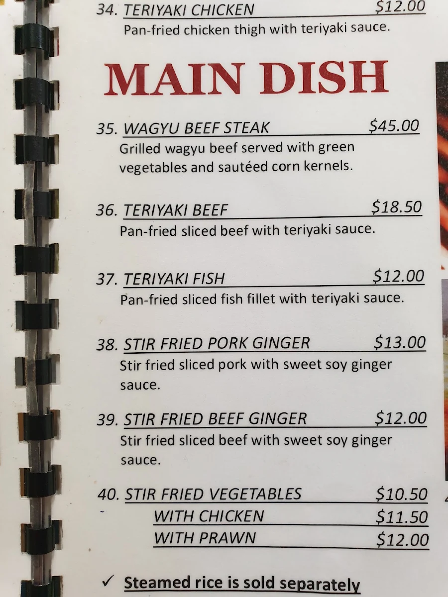 Menu, Sapporo