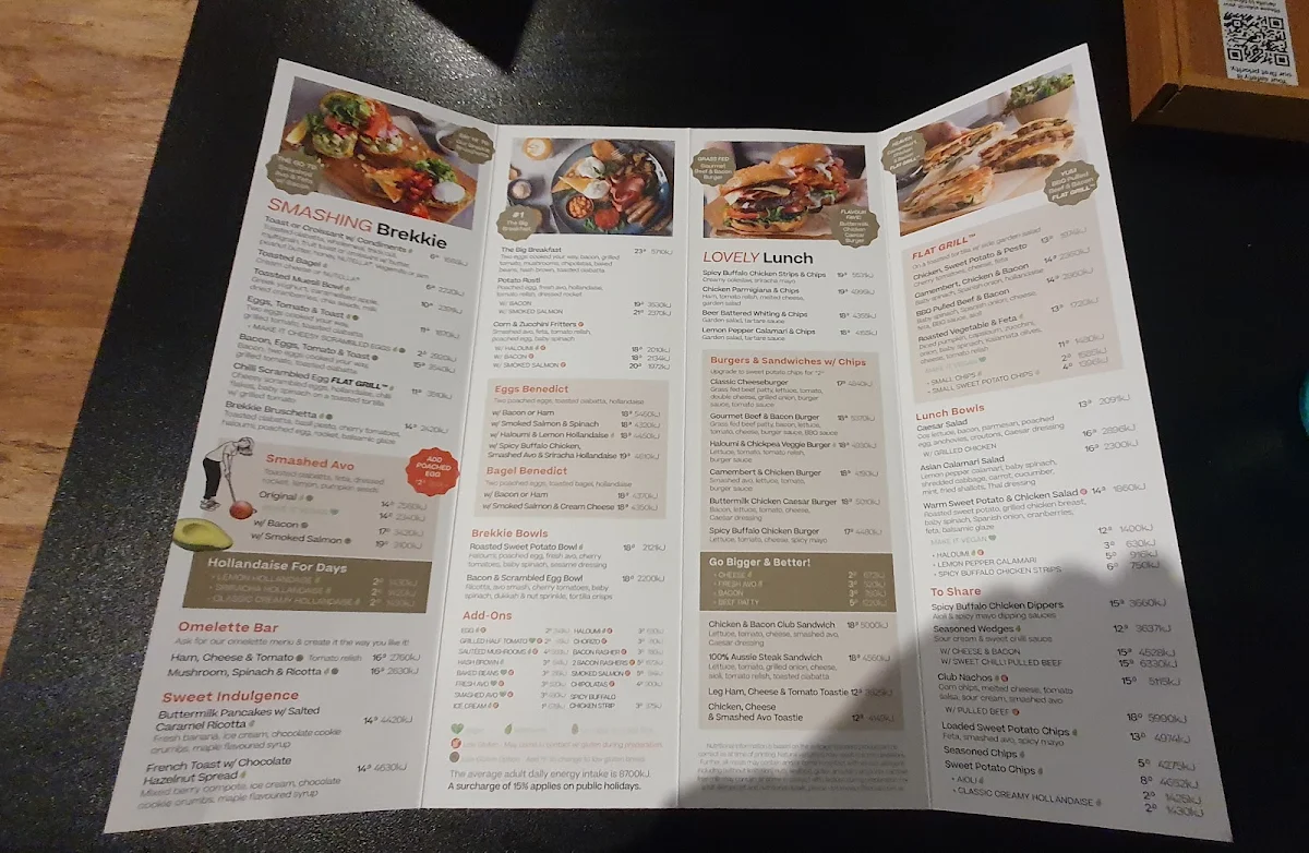 Menu, The Coffee Club
