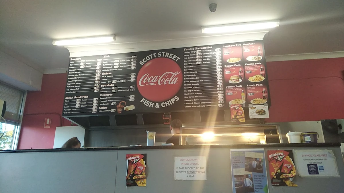Menu, Scott Street Fish & chips