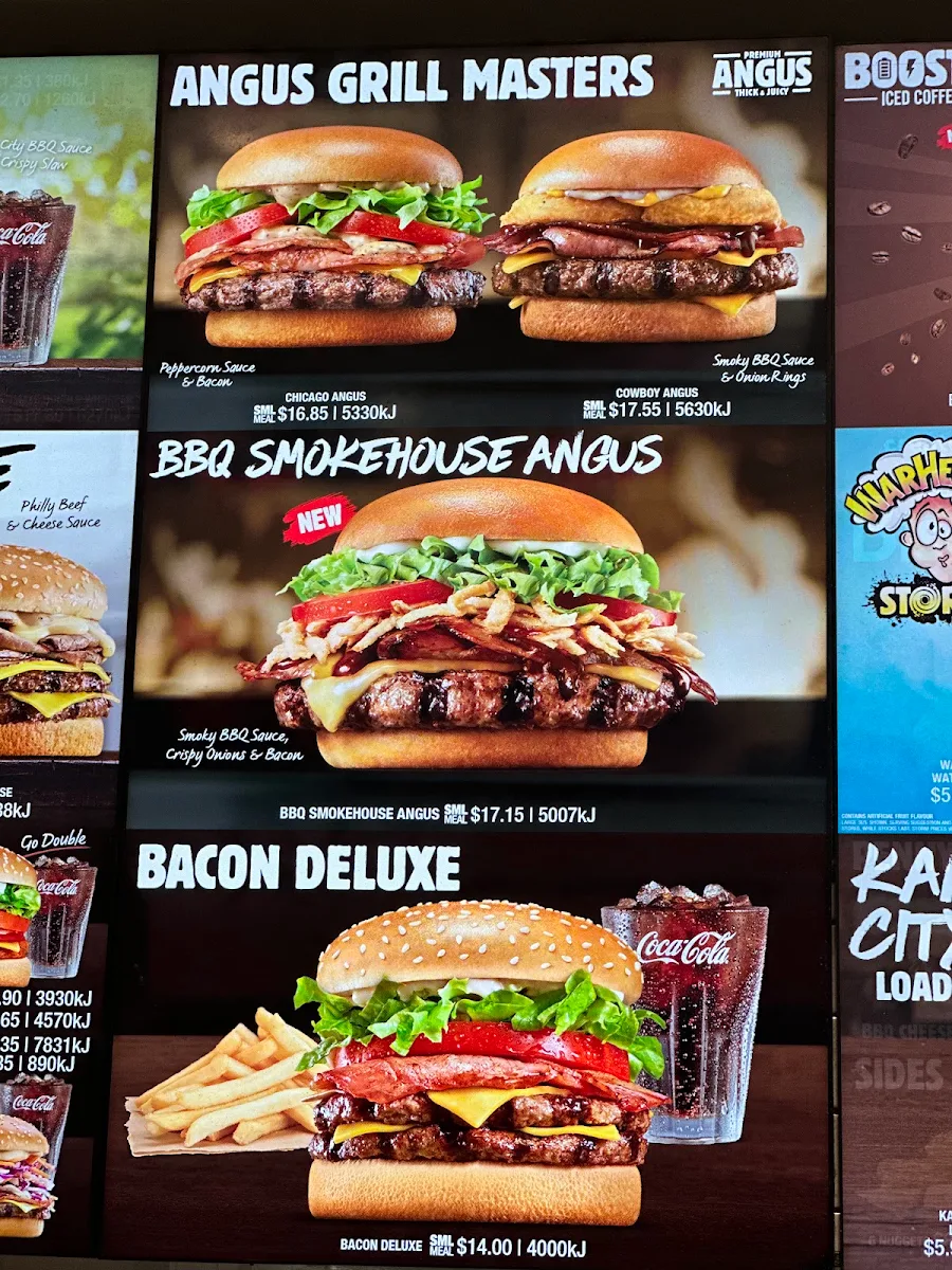 Menu, Hungry Jack's Burgers South Coffs Harbour