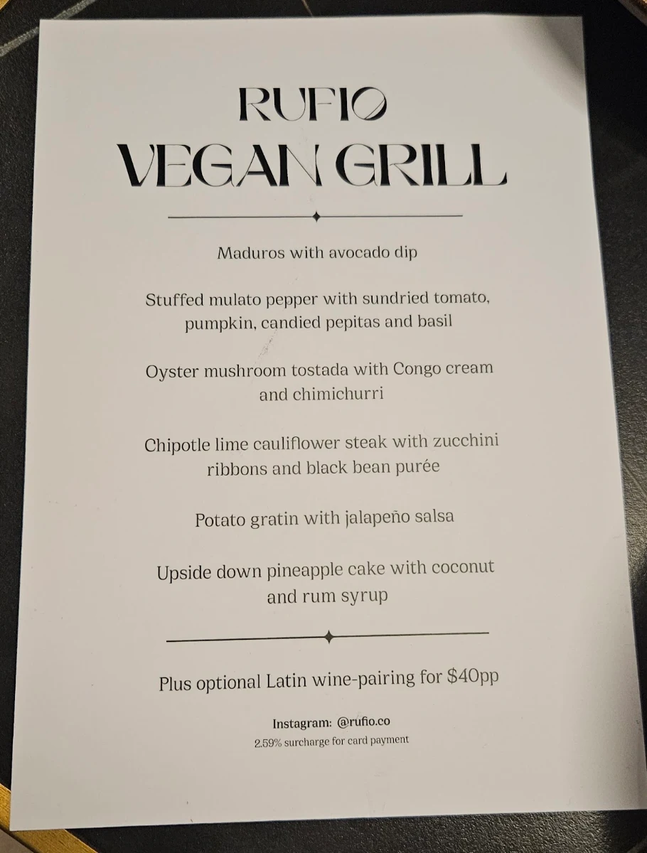 Menu, Rufio