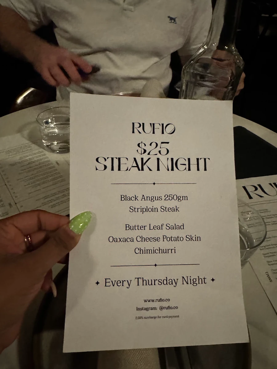 Menu, Rufio