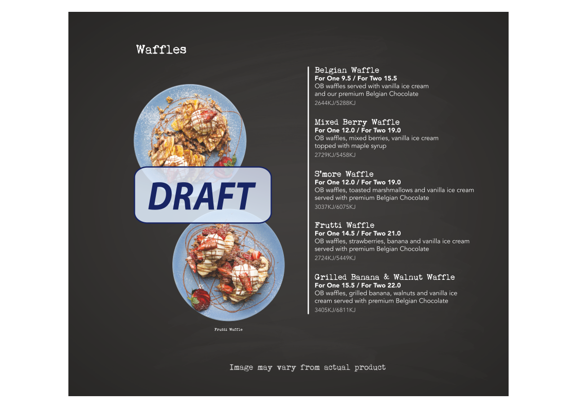 Menu, Oliver Brown Bowral