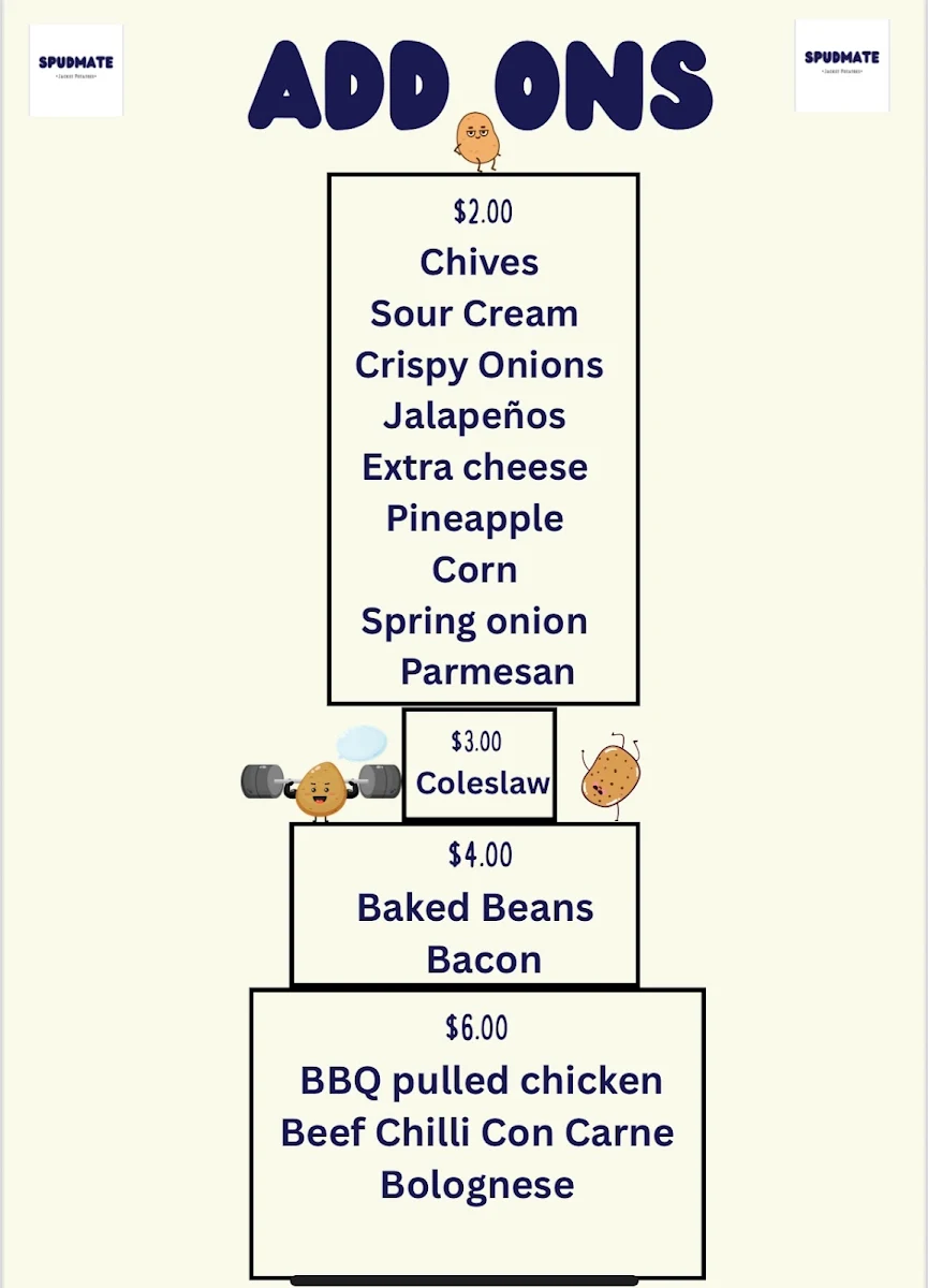 Menu, SpudMate